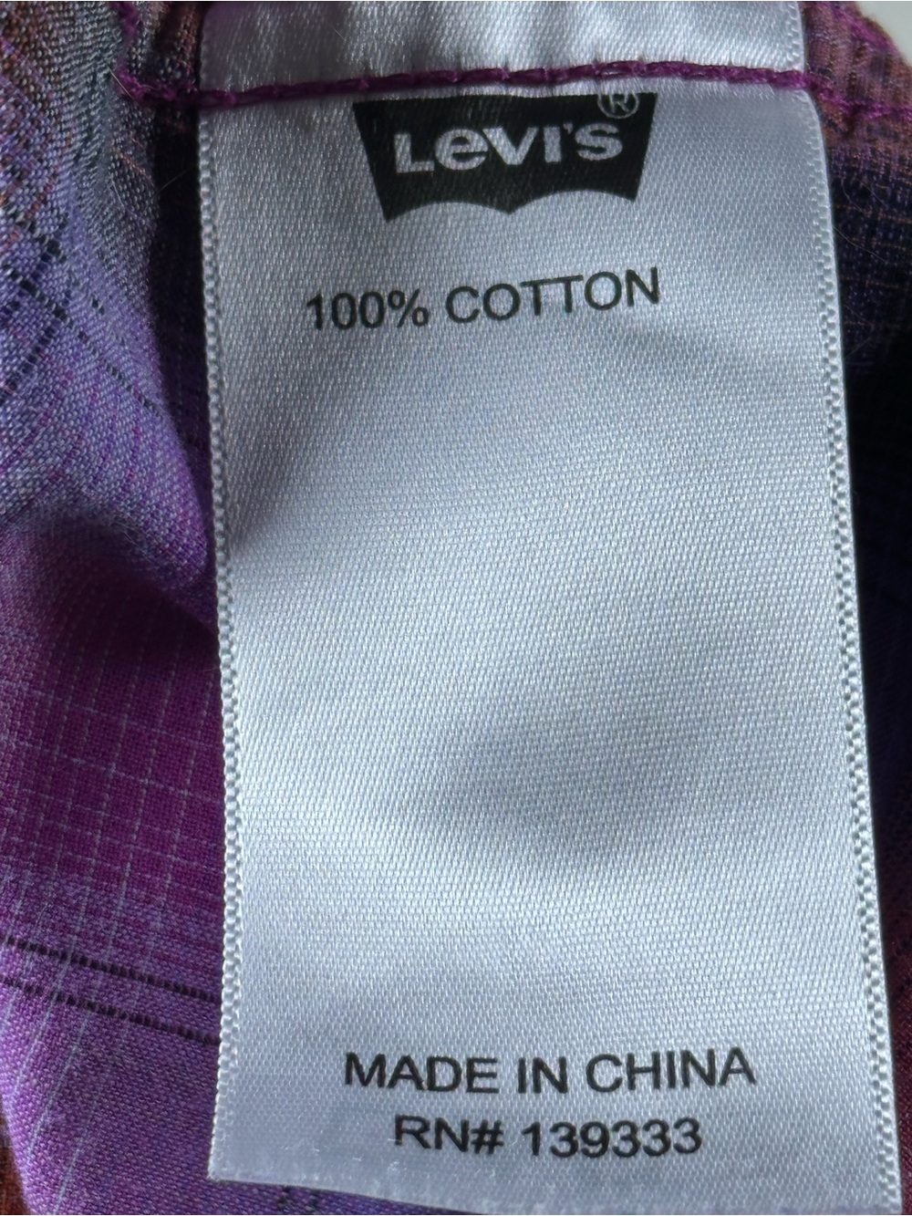 Purple Levi’s Plaid Button Down - Picture 2 of 6